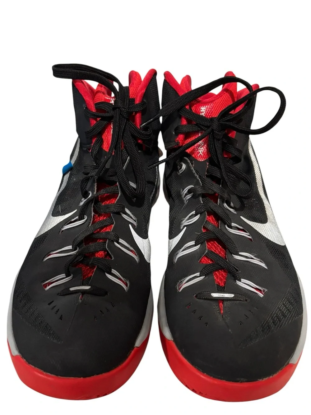 Nike Hyperdunk 2014 Black/University Red-Wolf Grey-Metallic Silver  (Size 12).